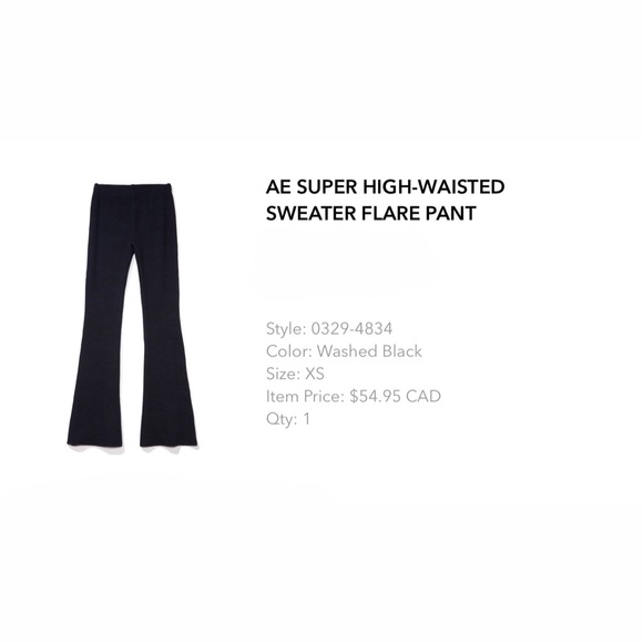 NEW AMERICAN EAGLE | AE Super High Waisted Sweater Knit Flare Pants - Picture 6 of 6